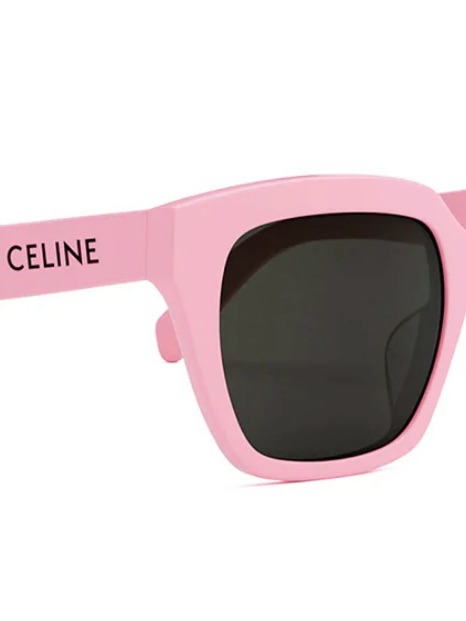 Celine Pastel Pink Square Sunglasses With Dark Lenses